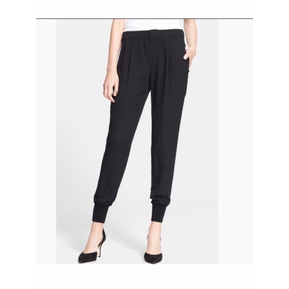 VINCE 100% Silk Georgette pleated Jogger Pants Size M